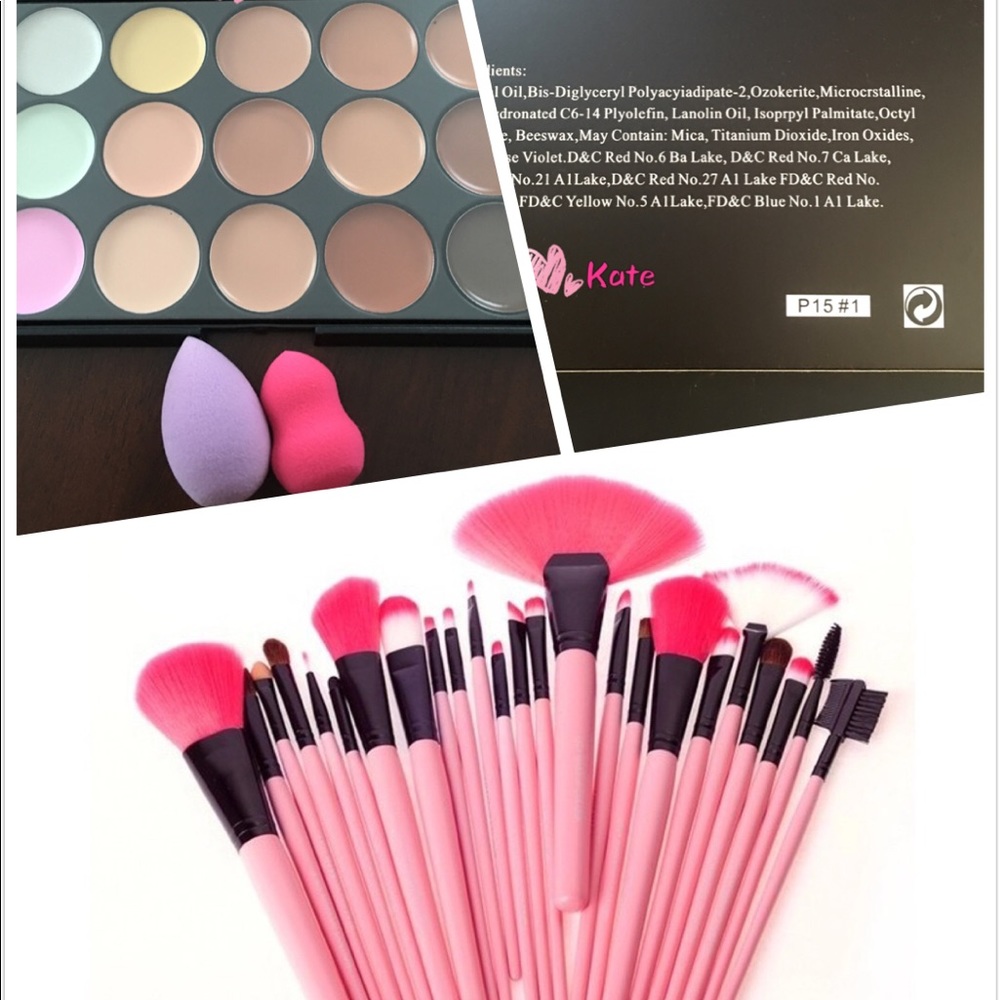 Concealer + 2 mini sponges + 24 pcs makeup brushes